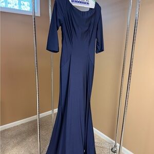 Clarisse Navy Blue Long Sleeve Maxi Dress
